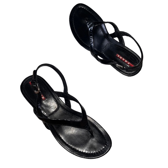 Prada Linea Rossa Patent Wedge Sandal Prada size 36 - Picture 14 of 16